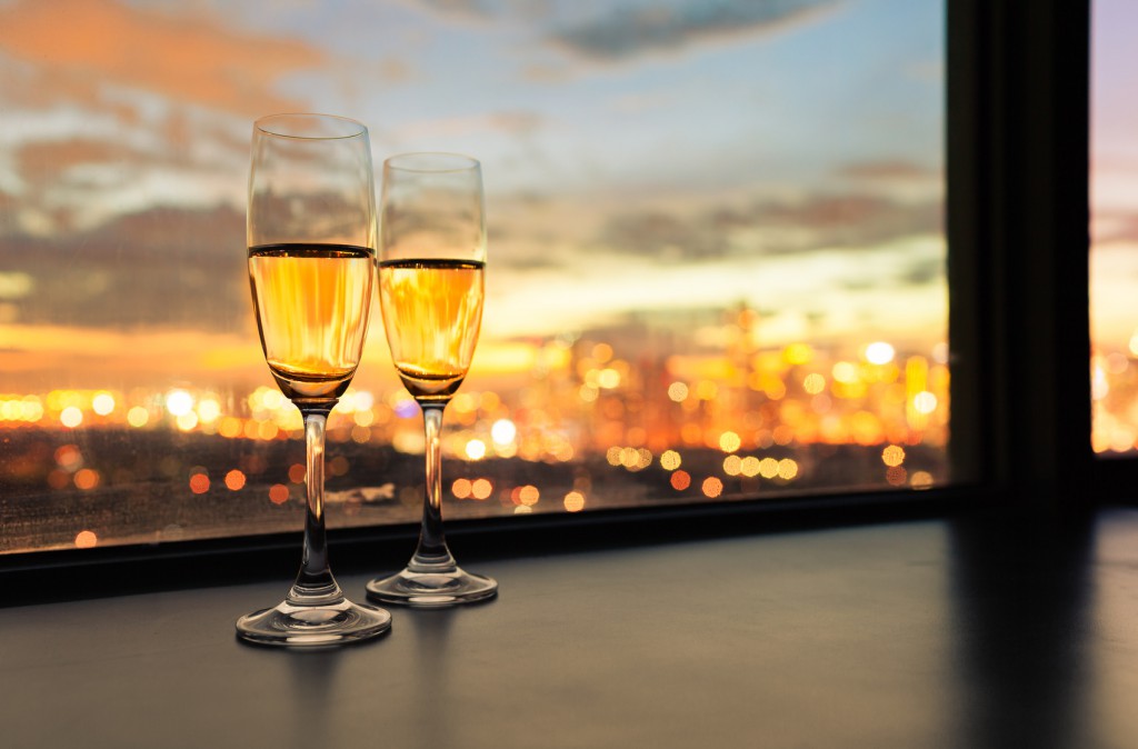 Champagne in the city.